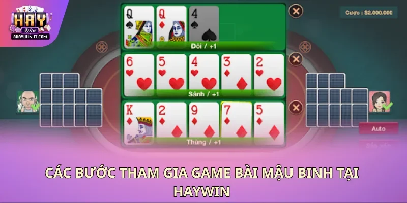Các bước tham gia game bài mậu binh tại Haywin Các bước tham gia game bài mậu binh tại Haywin